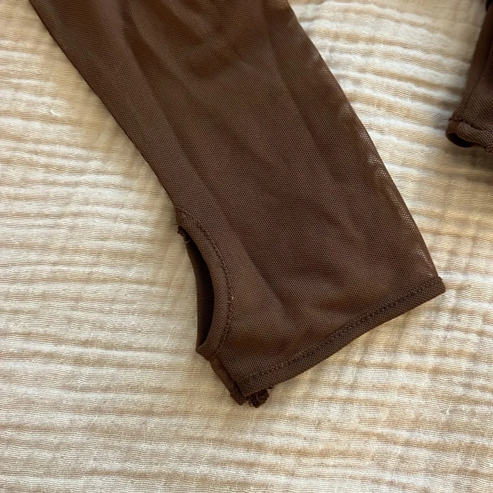 ZARA BROWN CORSET CROP TOP - Picture 3 of 4